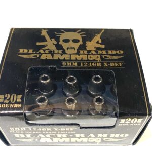 Black Rambo Ammo 9mm hallow point 124gr